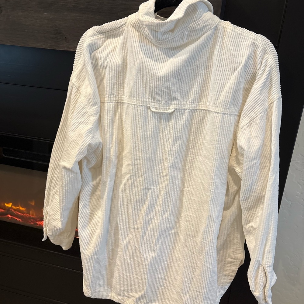 Forever 21 White Corduroy Button Down Shirt - Picture 2 of 2